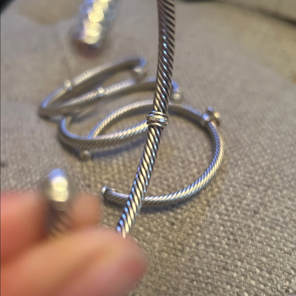 David Yurman bundle of 4 classic cuffs with pave diamonds & Citrine stone - Picture 11 of 17